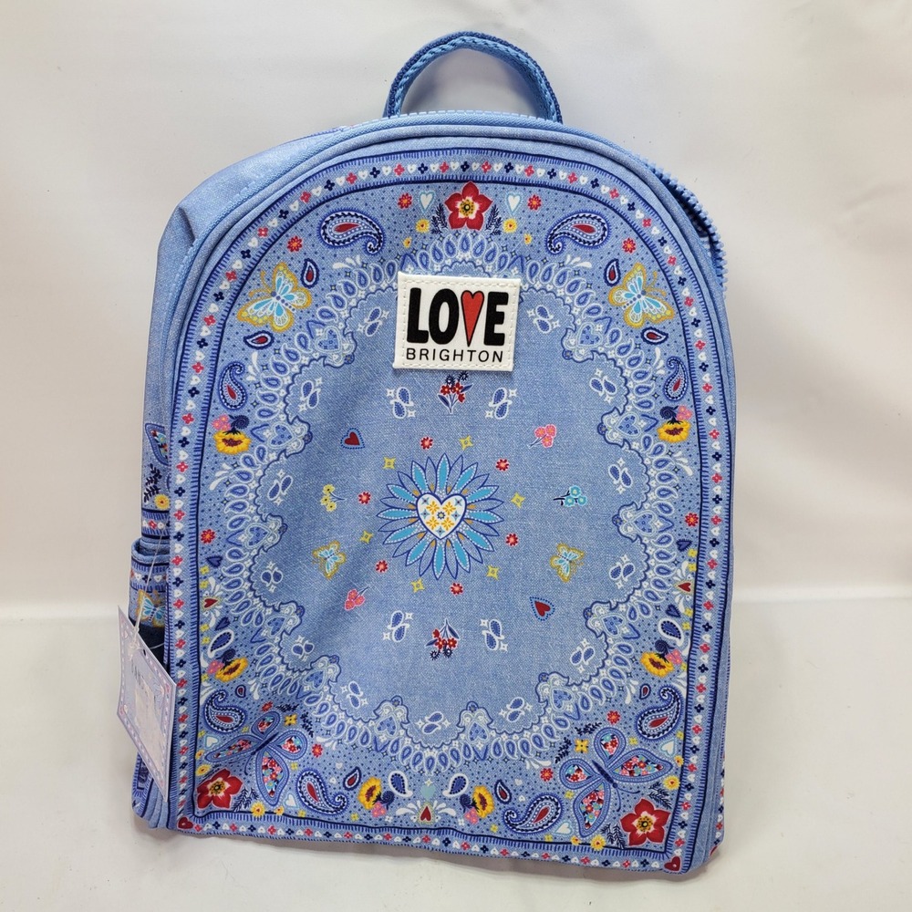 Brighton Bandana Backpack Women Blue Paisley Butterfly Britney‎ Drumheller NEW